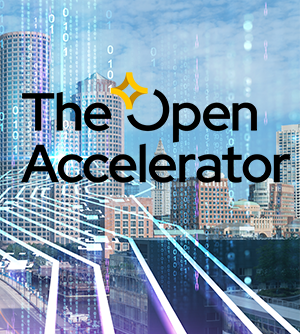 Boston Skyline with Open Accelerator Logo